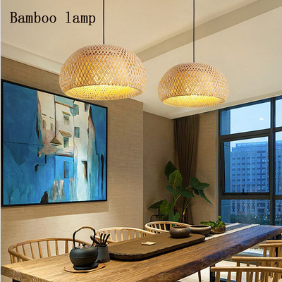 Modern minimalist restaurant bedroom pure bamboo art bamboo hand-woven chandelier(WH-WP-36)