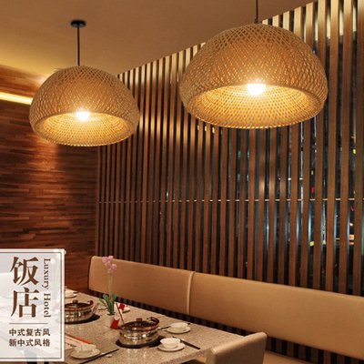 Chinese Hand Knitted Bamboo Art Pendant Lights Restaurant Caf Loft Hanging Pendant Lamp Fixture(WH-WP-37)