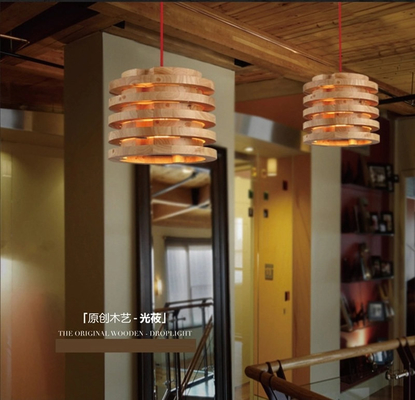 Creative wood Pendant Light Indoor Dining Room Foyer Home Adornment Pendant Light(WH-WP-44)