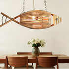 Fish Pendant Lamps Handmade Wood Weaving Pendant Light Hanging Lamp(WH-WP-46)