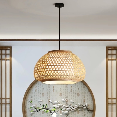 Hand Woven Bamboo Round Chandelier Southeast Asia Bamboo Lights Led Hanging Lamp(WH-WP-47)