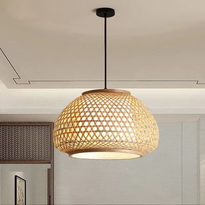 Hand Woven Bamboo Round Chandelier Southeast Asia Bamboo Lights Led Hanging Lamp(WH-WP-47)