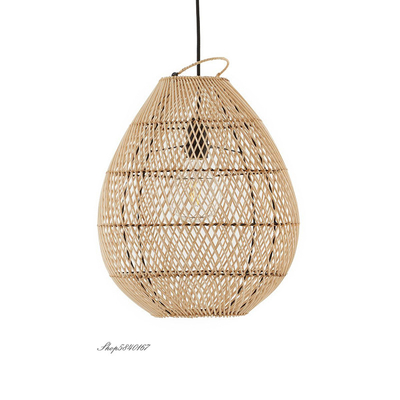 Rattan Retro Pendant Lights Hand-woven Hanging Basket Lamps for Dining Room Lights(WH-WP-55)