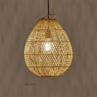 Rattan Retro Pendant Lights Hand-woven Hanging Basket Lamps for Dining Room Lights(WH-WP-55)