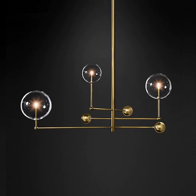 Postmodern LED Chandelier Living Room Black Gold Hanging Light Fixture Nordic Glass ball Pendant Lamp(WH-GP-34)