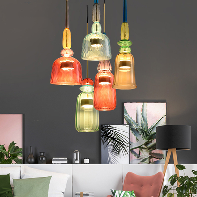 Nordic Colorful Pendant Lights Home Decorative Lighting Living Room Bedroom Indoor Glass Hanging Lamp(WH-GP-36)