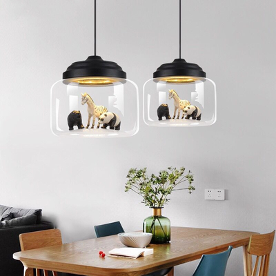 Glass LED Pendant Lights Nordic Hanglamp Kitchen Restaurant Glass kids lamp(WH-GP-37)