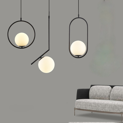 LED Pendant Lights Home Decoration Living Room Bedside Glass Black Suspension lamp(WH-GP-39)