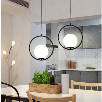 LED Pendant Lights Home Decoration Living Room Bedside Glass Black Suspension lamp(WH-GP-39)