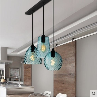 American single head E27 blue glass pendant simple personality Nordic bar light(WH-GP-84)