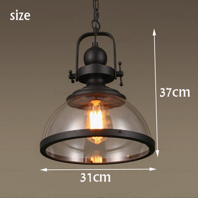 Vintage Industrial glass Pendant Lights Loft iron antique Hanging Lamp(WH-GP-89)