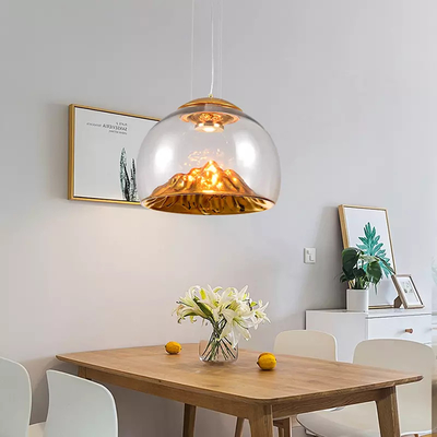 Mountain View Glass Pendant Light Nordic island pendant lights creative coffee bar lamp(WH-GP-97)