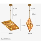 Post-modern Led Diamond Glass Pendant Lights restaurant Rhombic Polyhedron hanging Lamps(WH-GP-98)