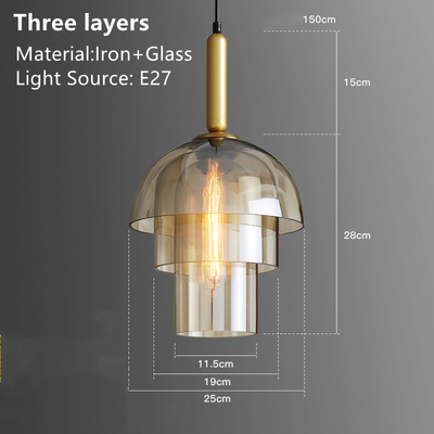 Industrial Style Restaurant Glass Pendant Lamp Vintage Art Champagne Glass Living Room Aisle Bar Light(WH-GP-104)