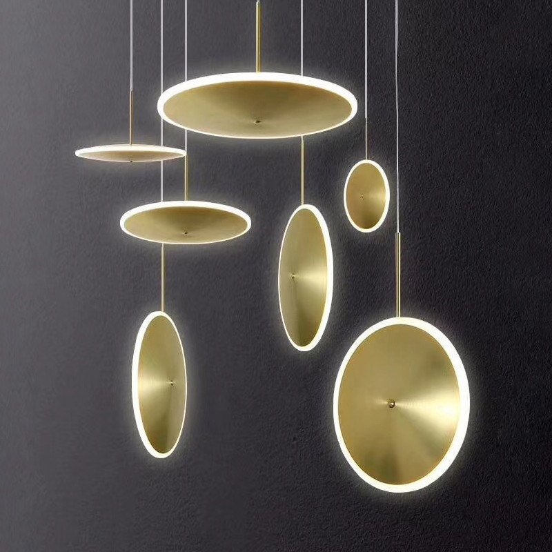 Nordic gold round pendant lamp luxury clothing simple art  bedside restaurant Patera Pendant Lamp（WH-AP-401）