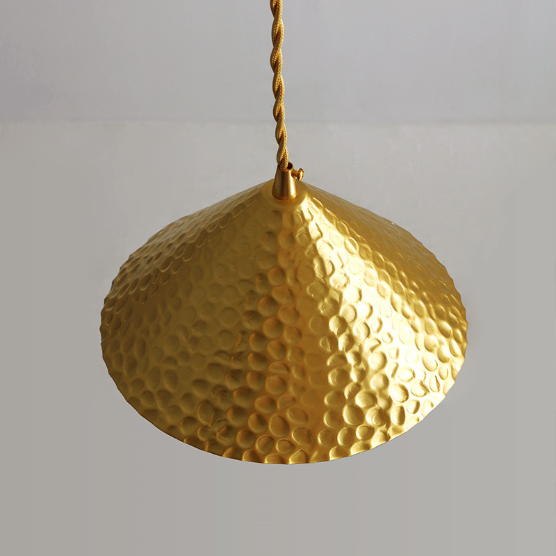 Nordic Copper Pendent Light Bar Bedside Lamp Living Room Kitchen Hammered Copper Pendant Light（WH-AP-402）