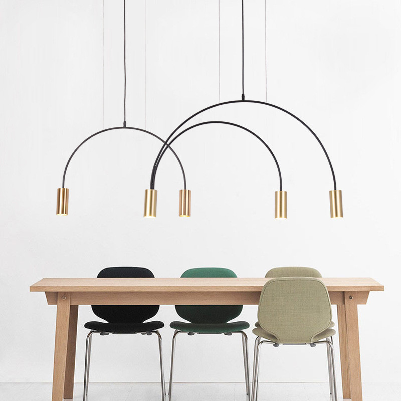 Nordic Geometric Lines Arched Shape Pendant Light Dining room Bar Volta Pendant Light（WH-AP-430）