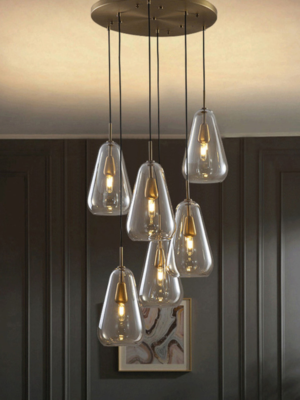 Modern Creative Cognac Glass Pendant Lamp E14 For Bedroom Cofe Bar Anoli Pendant Lamp（WH-AP-471）