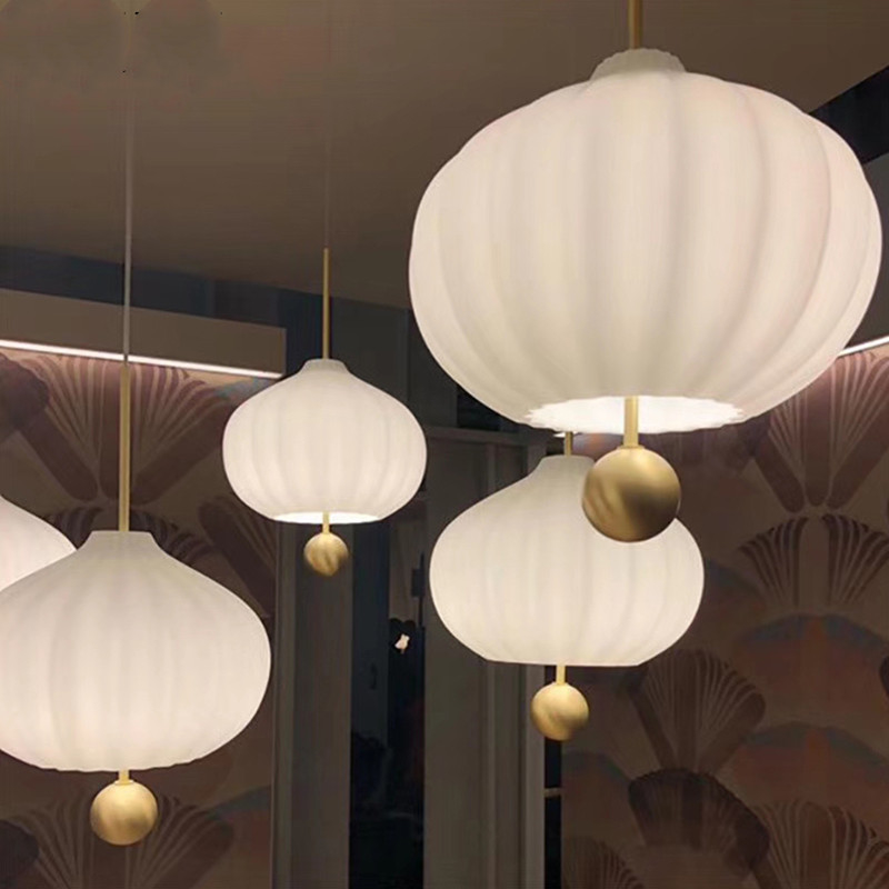 Modern white Pumpkin pendant light Restaurant Bar Loft Living Room Lilli Pendant Lamp(WH-GP-126)