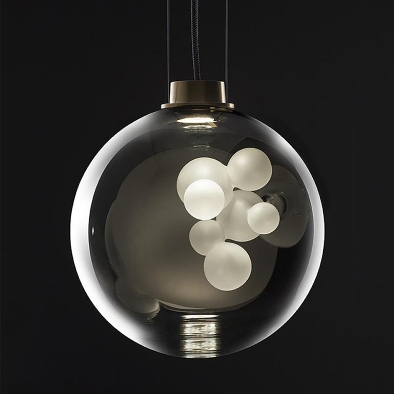 Modern Glass Pendant Lamp Creative Kitchen Island Lamp Dining Room Bedroom Soap Ball Pendant Lights(WH-GP-127)