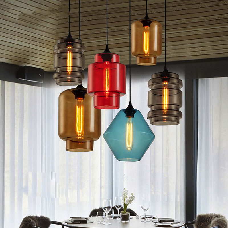 Modern Stained Glass Pendant Lights for Dining Room Kitchen Crystalline Series Pendant lamp(WH-GP-139)