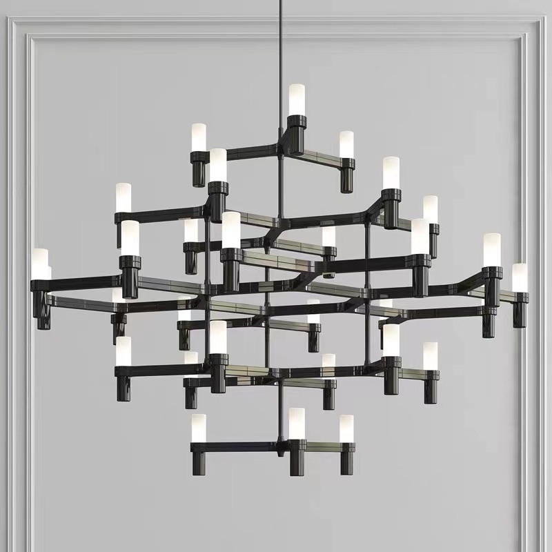 Modern Luxury Lustre Metal Lighting Stairs Deco Indoor Living Room Study Crown Minor Chandelier (WH-MI-325)