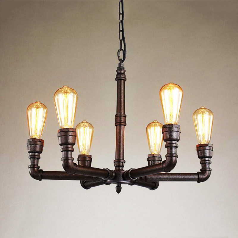 Retro Vintage Chandelier Lighting Living Room Dining Room Coffee Shop Bar Cafe Creative Industrial Lamp(WH-CI-154）