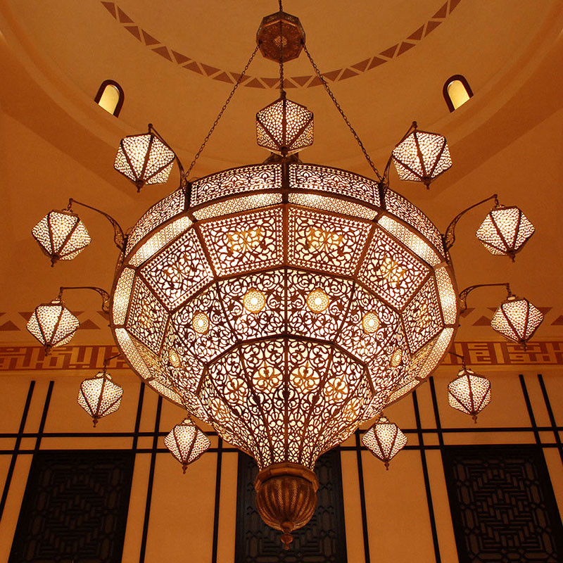 Guzhen Lighting Hotel Large Lobby Moroccan Islam Crystal Lighting Islamic Chandelier(WH-DC-54)