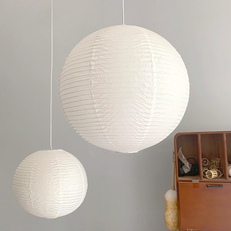 Japan Style Paper Pendant Lights For Living Room Bedroom Dining Room Hotel Round Pendant Lamp(WH-AP-500)