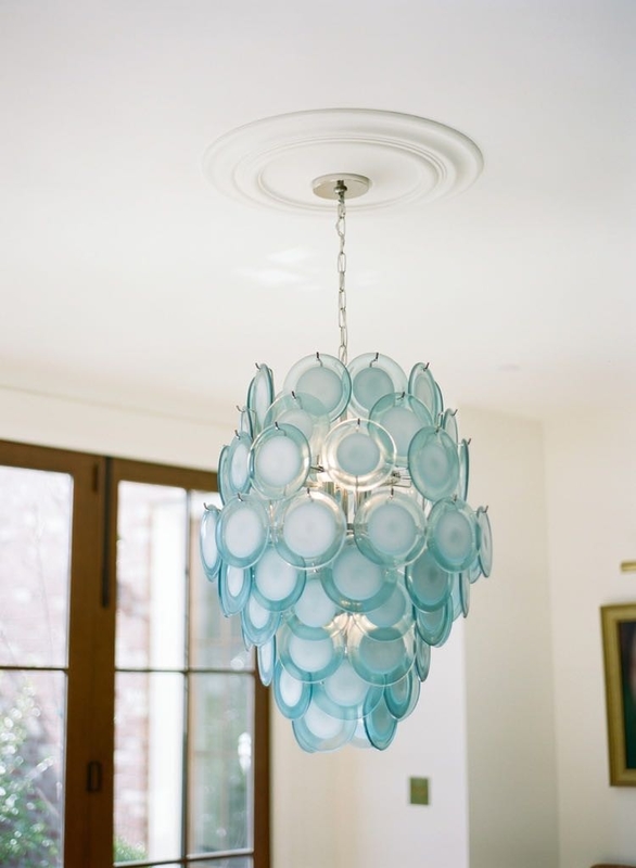Retro glass chandelier simple modern bedroom living room dining room Diva Aqua Chandelier(WH-MI-353)