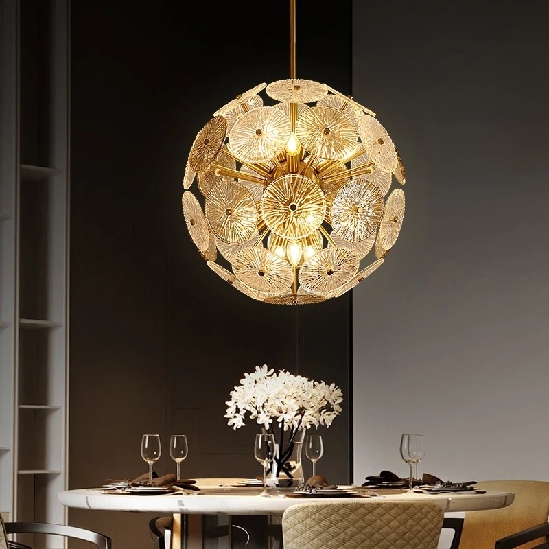 Modern Ball Chandelier Led Glass Kitchen Pendant Light Gold Ceiling Lamp(WH-AP-522)