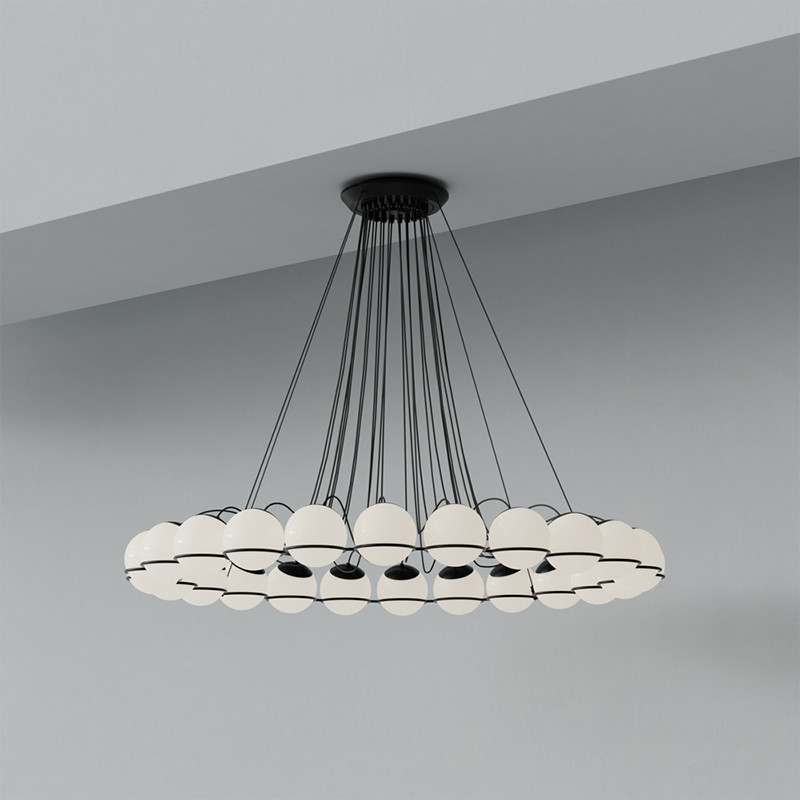 Nordic Minimalist Glass Shade Ring chandelier Living Dinning Room Model 2109 chandelier(WH-MI-376)