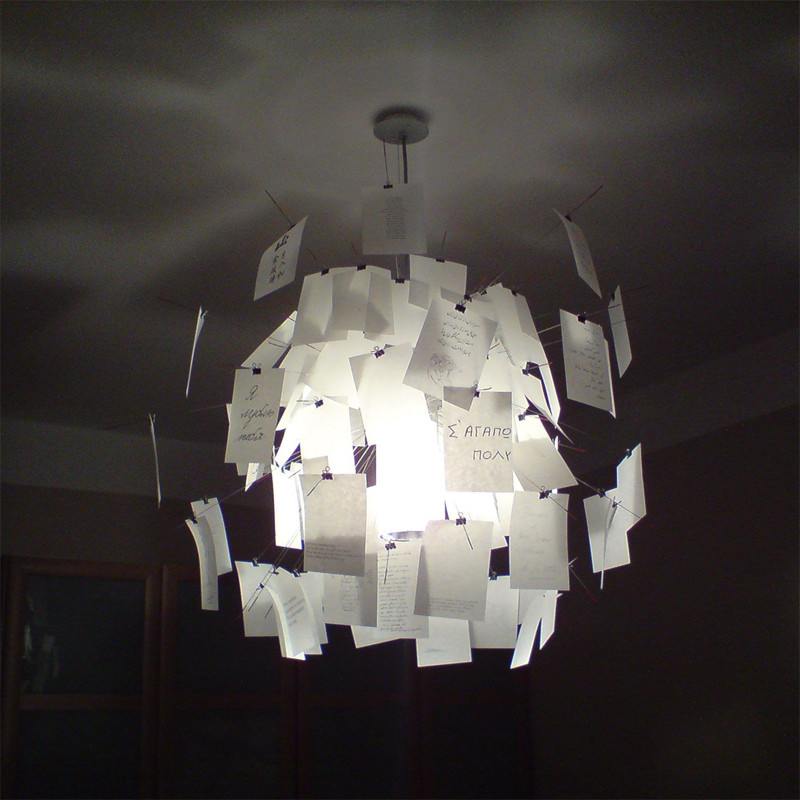 Paper chandelier replica designer Light Living Room Dining Room Zettel Chandelier(WH-MI-381)