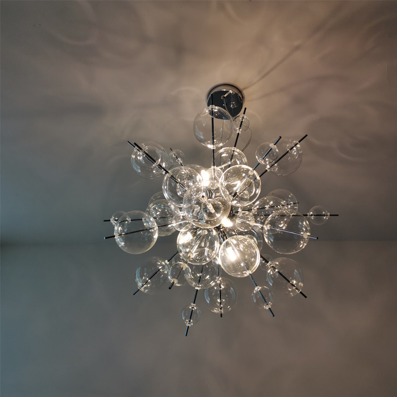 Nordic Led Home Decoration Chandelier Modern Sea Urchin Dandelion Glass Ball Pendant Lamp(WH-GP-180)
