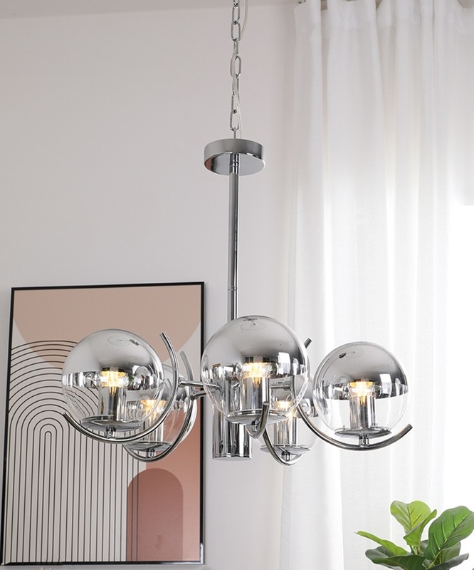 Modern Chrome Chandelier Bedroom Dining Room Art E27 Glass Ball Chandelier (WH-MI-407)