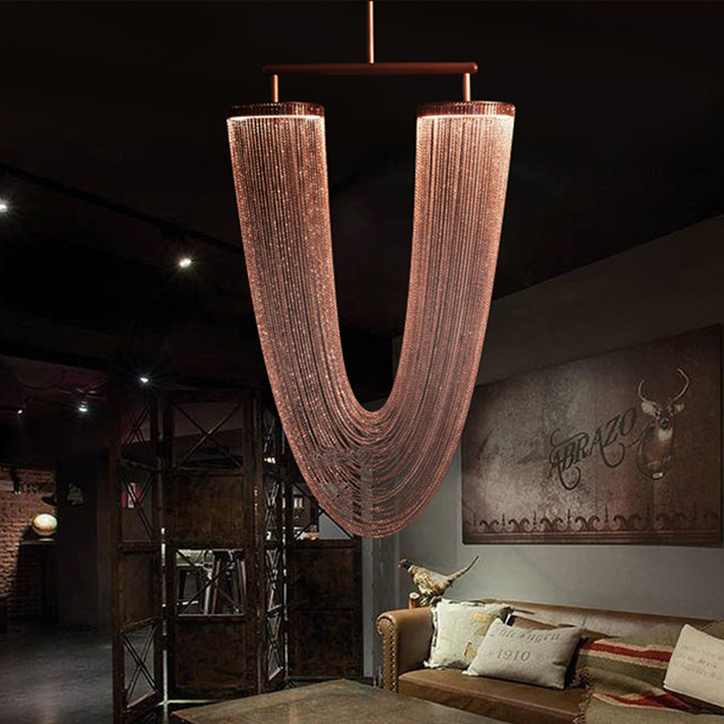 Modern Aluminum Chain Tassel  Chandelier Home Kitchen Island rose gold Chandelier(WH-MI-416)