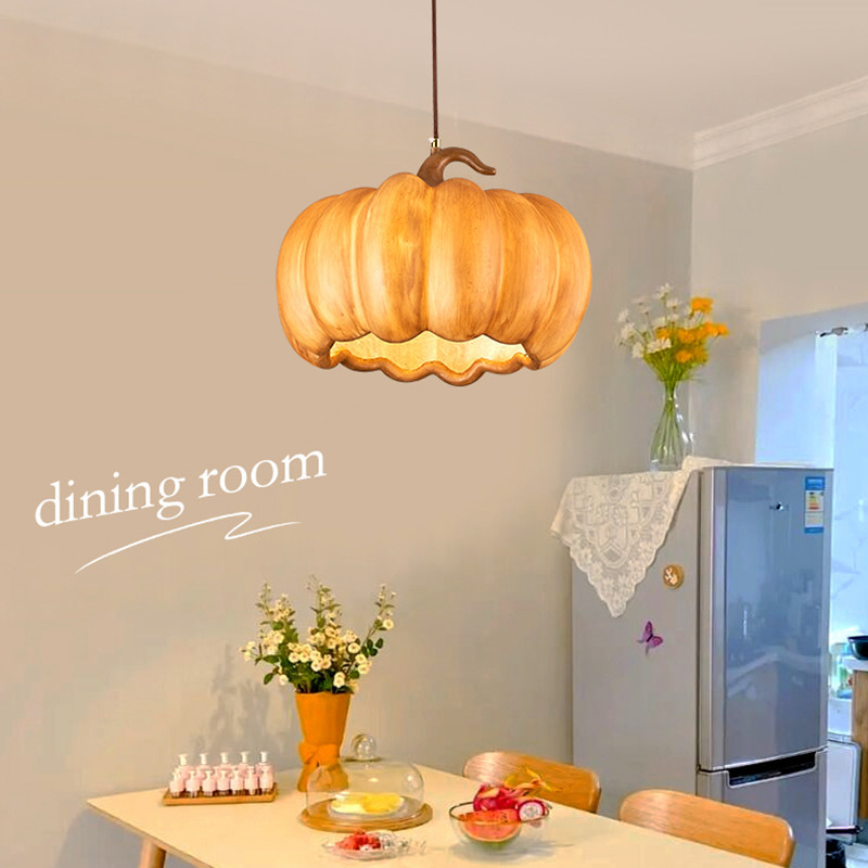 Designer Restaurant Island LED Chandelier Retro Resin Pumpkin Lamp Bedroom Wabi Sabi Pendant Lamps(WH-VP-165)
