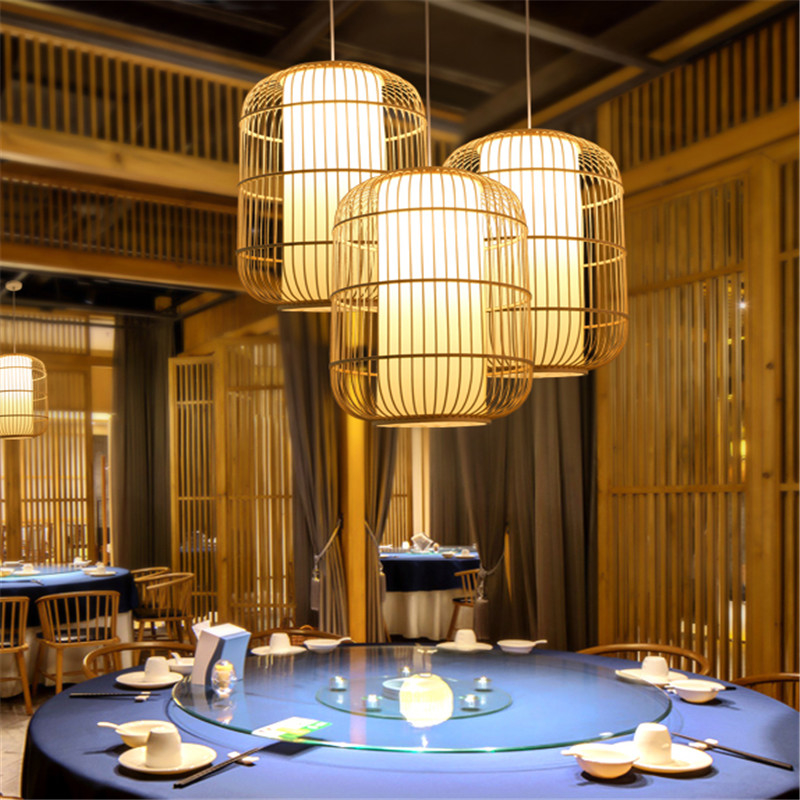 Chinese pendant lamps bamboo art Japanese tatami homestay Hotel Garden Bamboo hanging lamp(WH-WP-79)