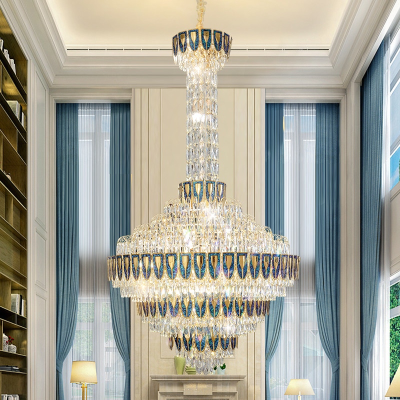 Designer Duplex Building Light Luxury Postmodern Empty Living Room hotel large chandelier(WH-NC-108)