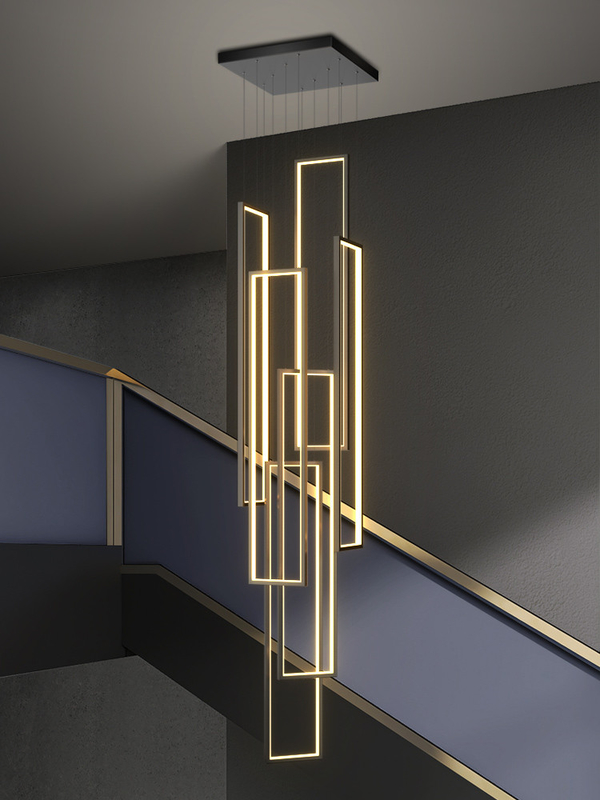 Modern LED Stair long chandelier minimalist creative rectangular chandelier(WH-NC-110)