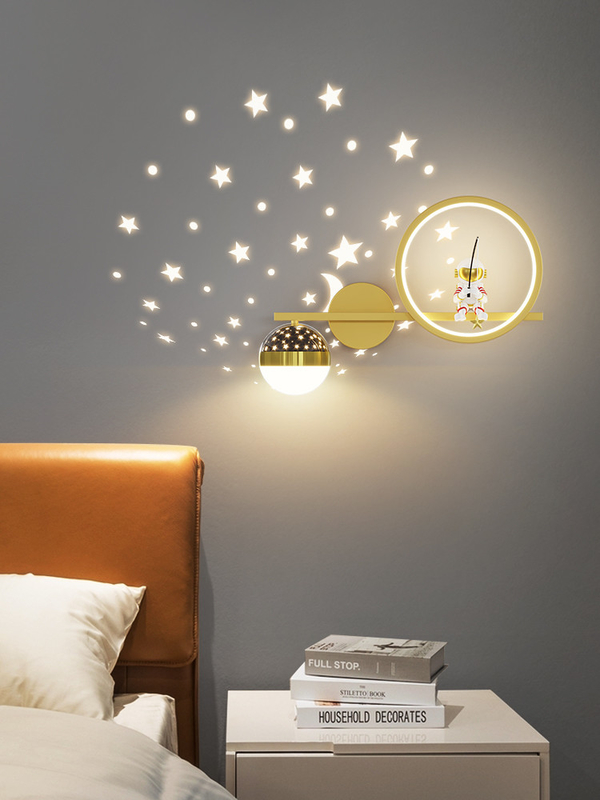 Astronaut wall lamp bedroom bedside lamp children's room lamp boy and girl stars wall lamp(WH-OR-251)