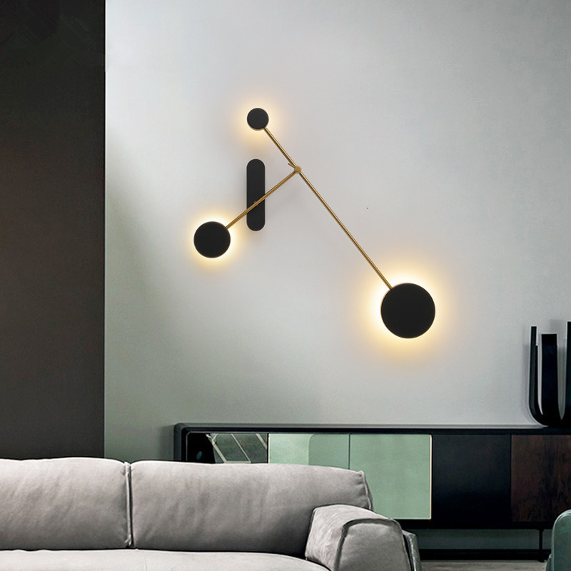Modern minimalist wall light Home Bedroom swing arm lamp Adjustable Black loft round wall light(WH-OR-258)