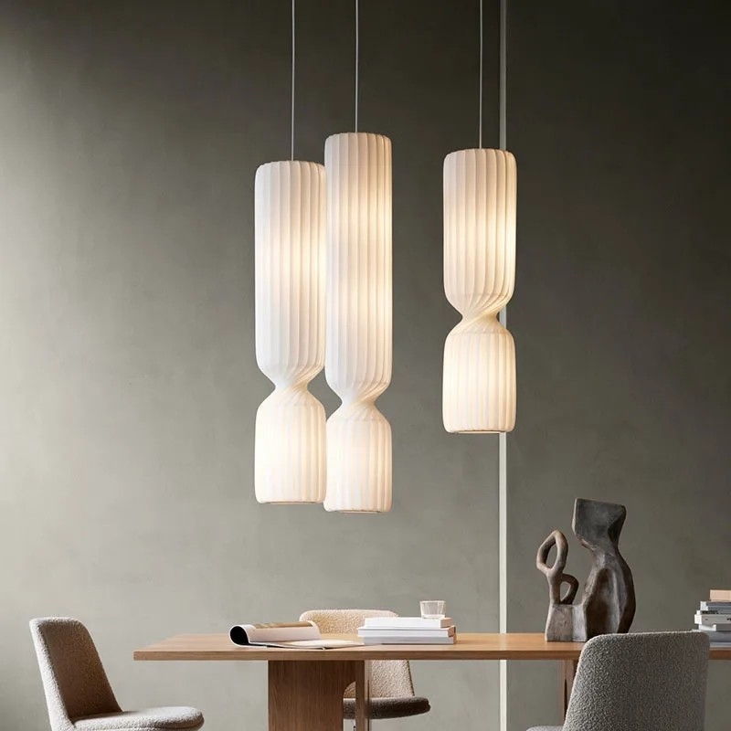 Danish Designer Cylindrical Shape Silk Pendant Lamp(WH-AP-591)