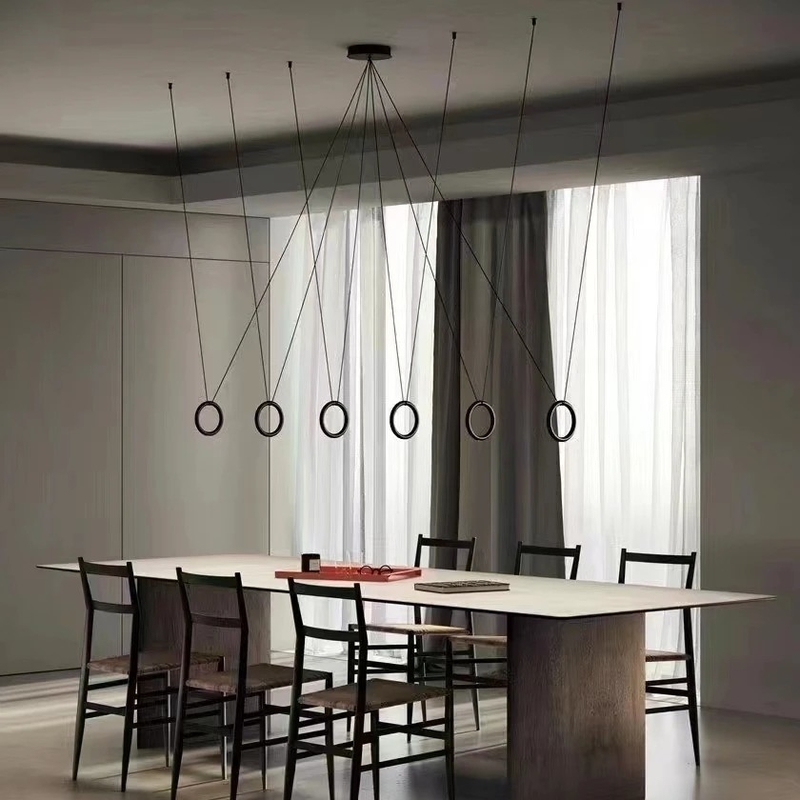 Italian Designer Metal Circular Ring Lamp Restaurant Bar Studio Creative Ring Pendant Lamp(WH-AP-598)