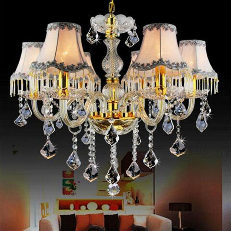 Funky chandelier Gold Color For Dining room Kitchen with Lampshade (WH-CY-42)