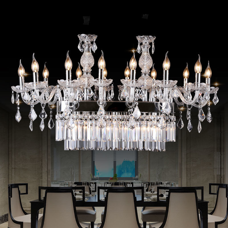 Oblong crystal chandelier Transparent Color for Living room Dining room Lighting (WH-CY-135)