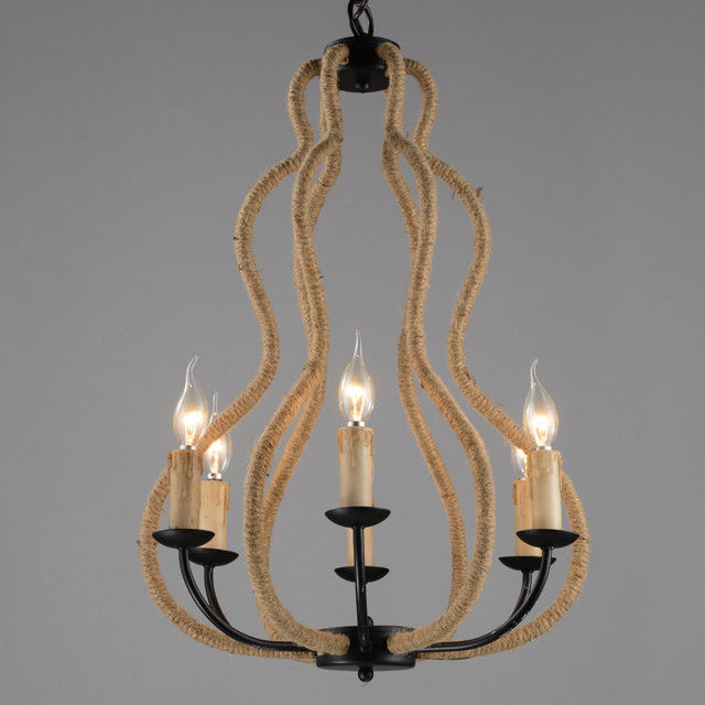 European french Wrought Rope Iron chandeliers for Dining room Kitchen (WH-CI-46)