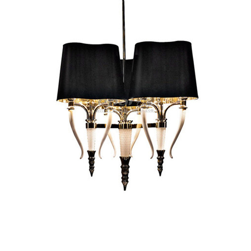 Pillar candle chandelier with Horns metal arm decoration (WH-MI-49)