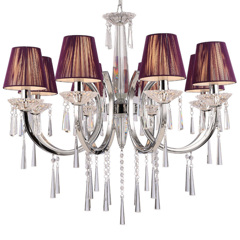 Metal crystal chandelier with Lampshade for indoor home lighting Fixtures (WH-MI-54)