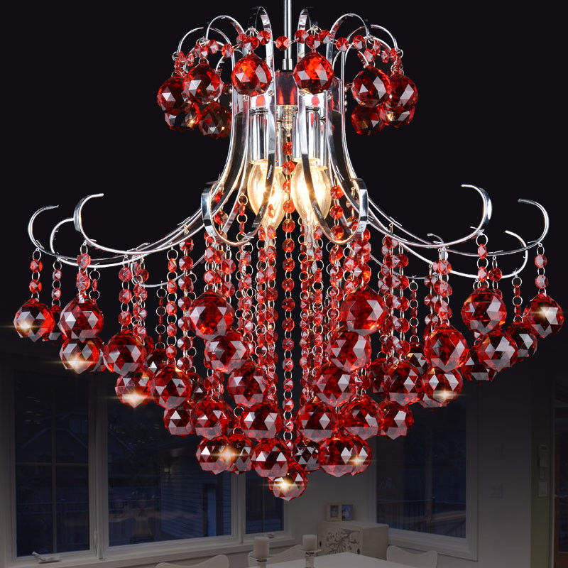 Coloured metal crystal chandelier for indoor home lighting (WH-MI-67)